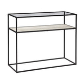Ramos Gunmetal and White Marble Console Table